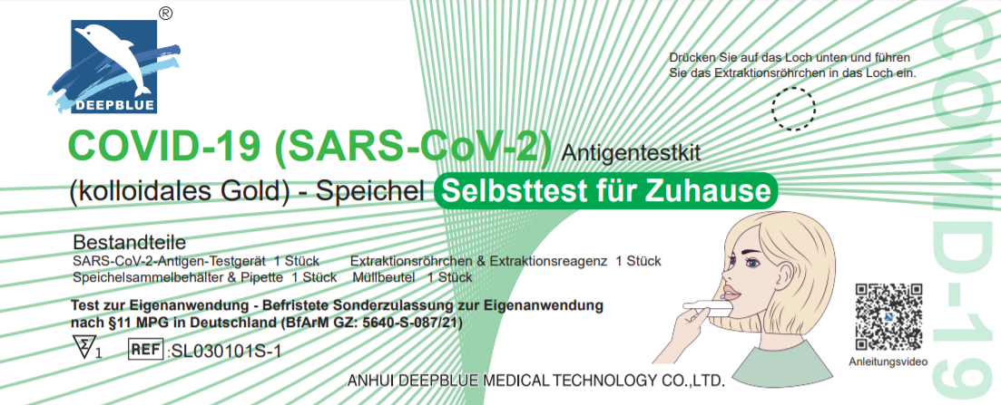 Antigentest Laien Lolly DEEPBLUE 5er Ab 0 Jahren zugelassen MHD 12/2023