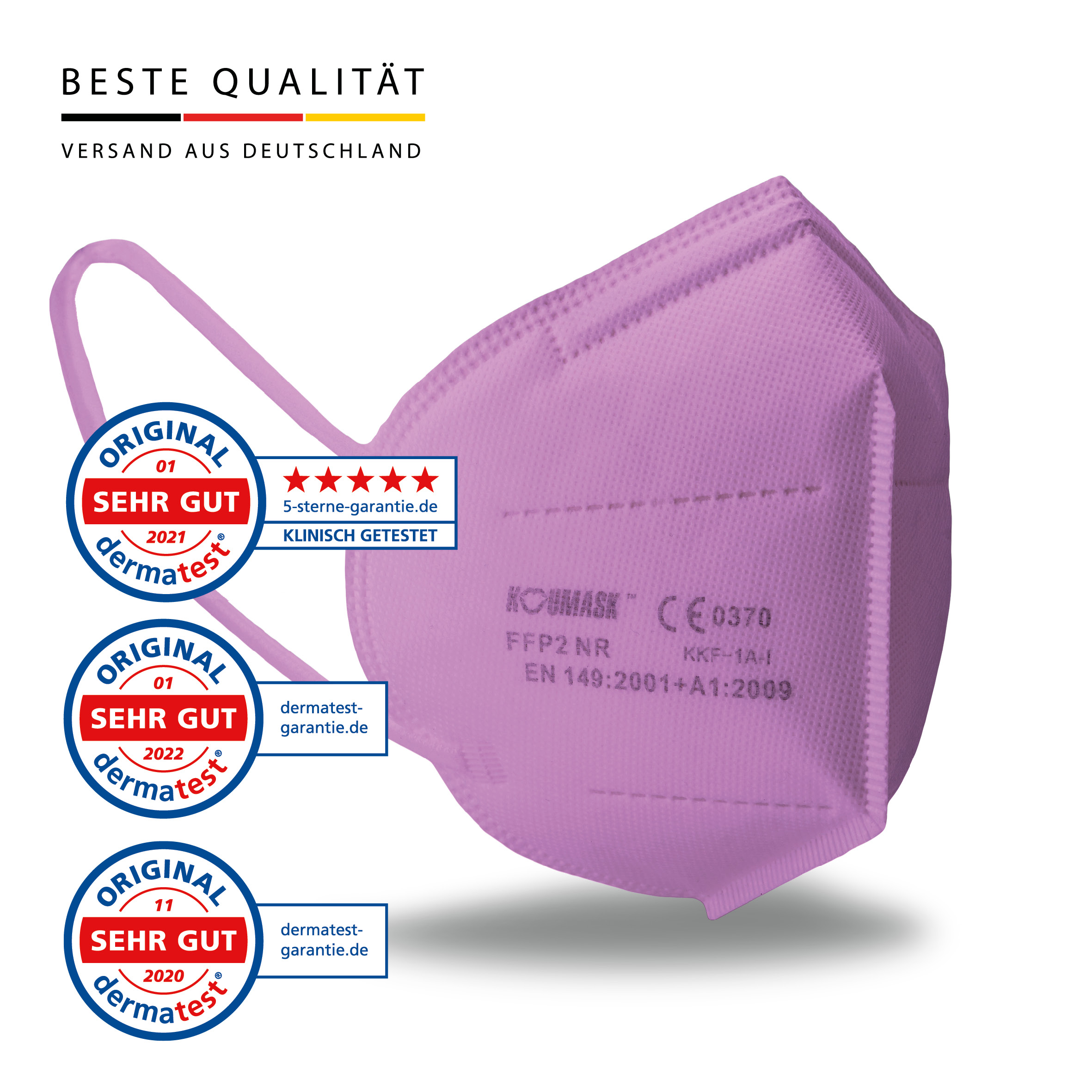 FFP2 Maske "Koumask" Pink 08.2027 Herstellergarantie