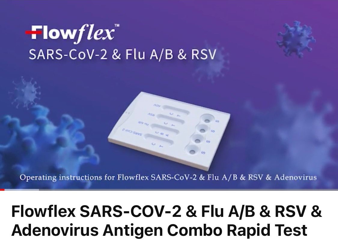 Antigentest Laien Combo FLOWFLEX 1er 6/25 4in1 SARS-CoV-2 & Influenza A/B & RSV & Adenovirus 5er ver