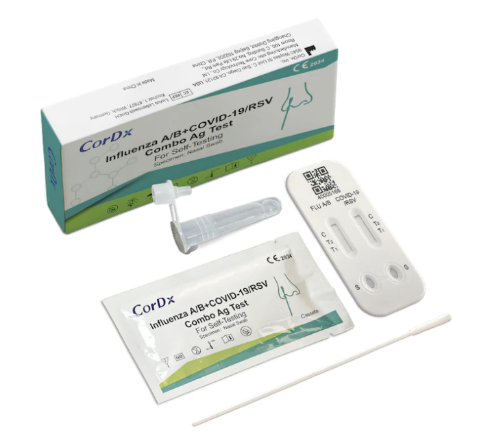 Antigentest Laien Combo CorDx 1er 4in1 SARS-CoV-2 & Influenza A/B & RSV - 1er verpackt
