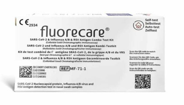 Antigentest Laien Combo FLUORECARE 4in1 SARS-CoV-2, Influenza A/B & RSV - 1er verpackt